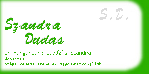 szandra dudas business card